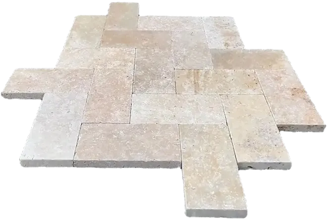 Silver Standard Tumbled Travertine Pavers